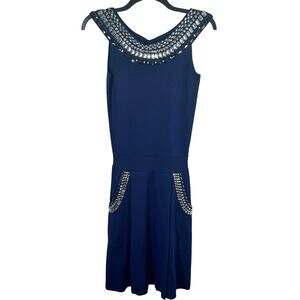 Temperley London Dress Women's Small Purdey Embellished‎ Boat Neck Silk NWT
